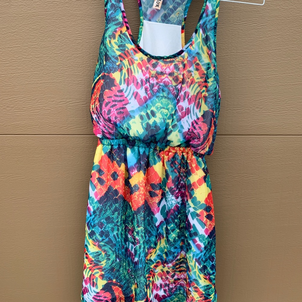 Razor back multicolored dress